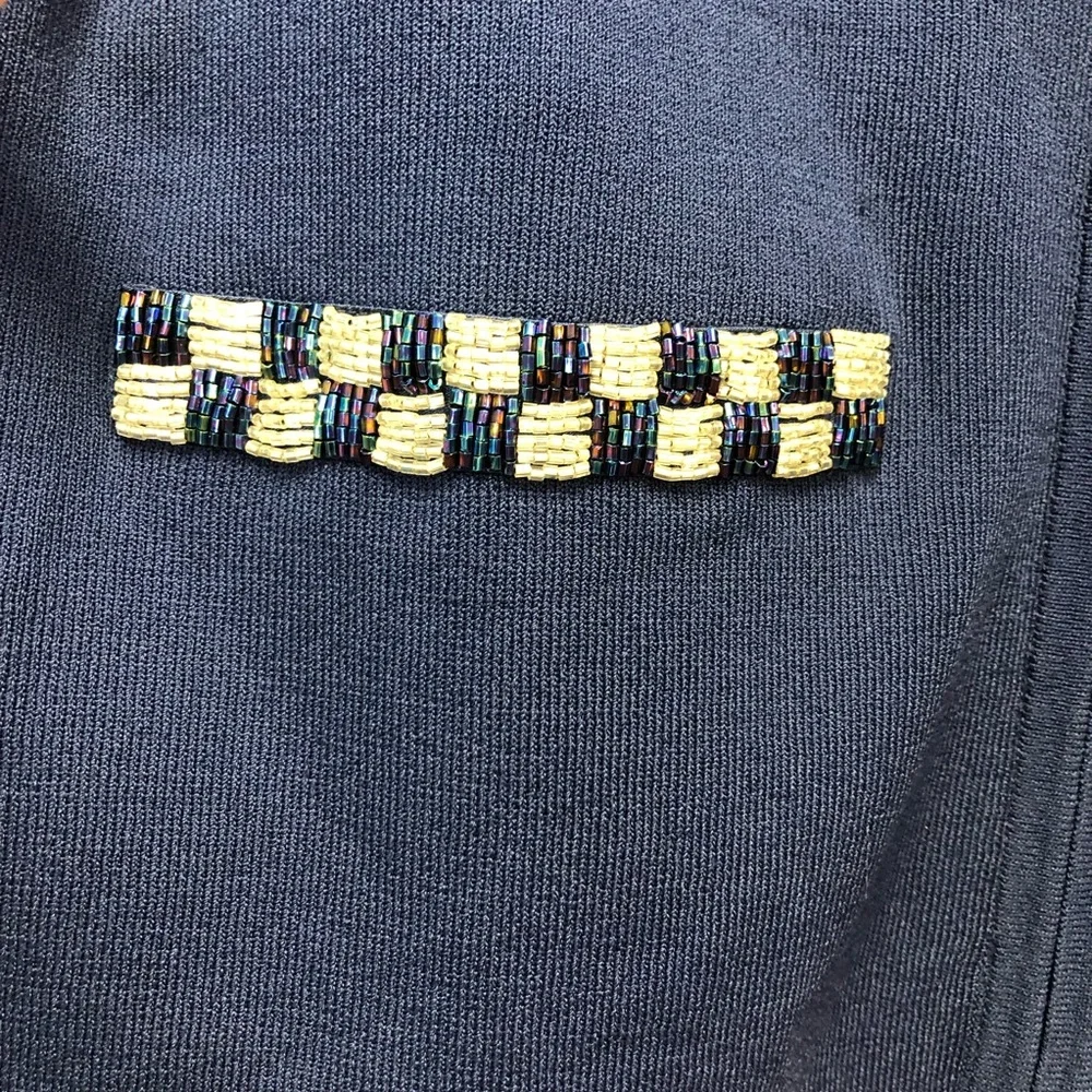 PIANO zip up sweater with sequin faux pockets and collar sparkling charm… - Picture 7 of 12